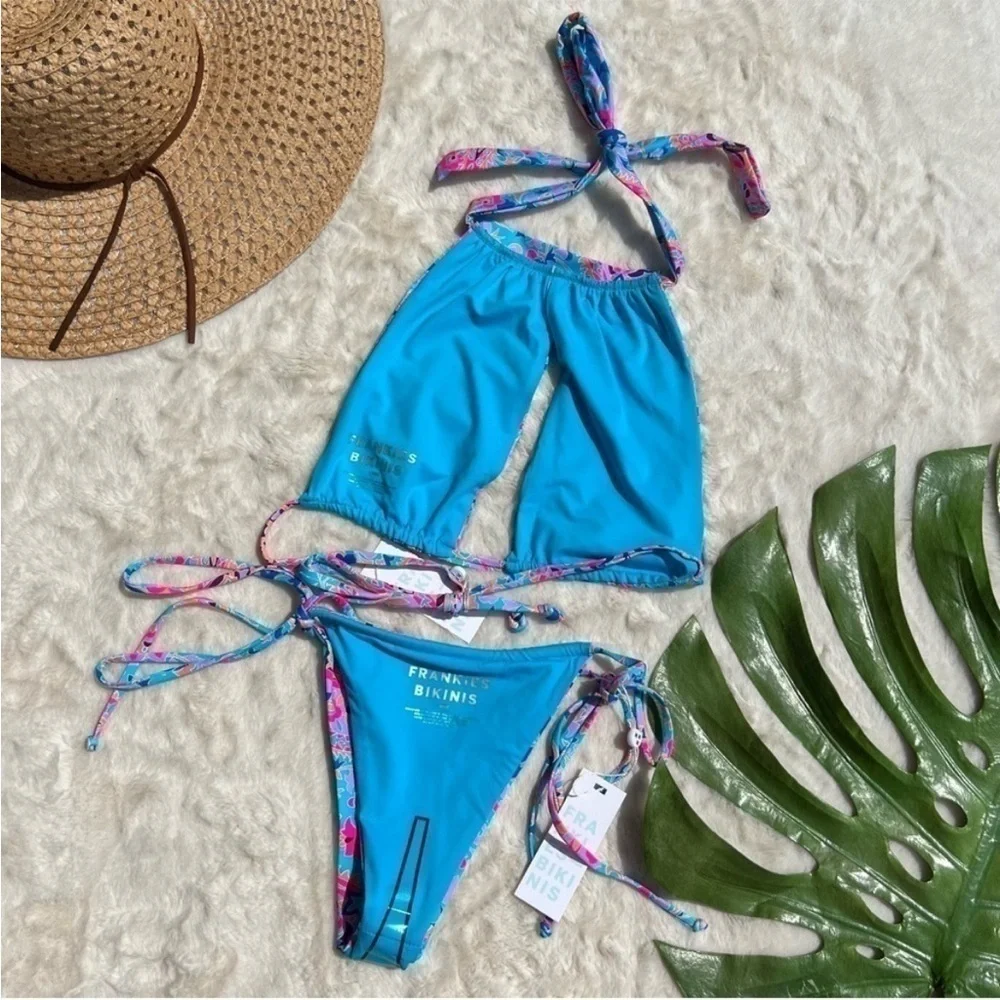Frankie’s Bikinis Cupid Top and Tia Bottom Set in Scarf
